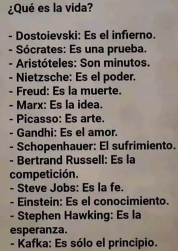 Bueno... cada quién con su filosofía. Yo me voy por Gandhi..!!!
Feliz gran fin de semana de relax y múltiples cuidados. Portense bien.  Y el AMOR sea la vida para todos. 🌐 💙
