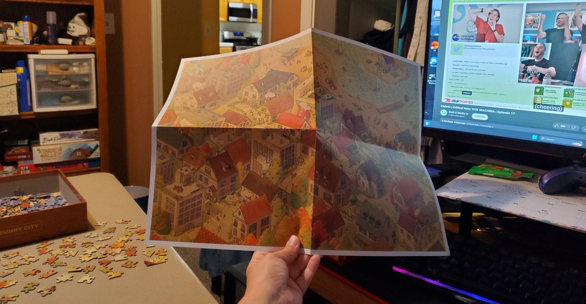 worldlyshuku's tweet photo. I'll be staying away from people for #ExtraLifeTabletop Appreciation Weekend since I'm sick, but I'm working on a puzzle, watching Critical Role, and playing Solitaire games.
Support my cause to #ChangeKidsHealth in my hometown: https://t.co/pgiPLRZGBU https://t.co/RltmphO8Lo