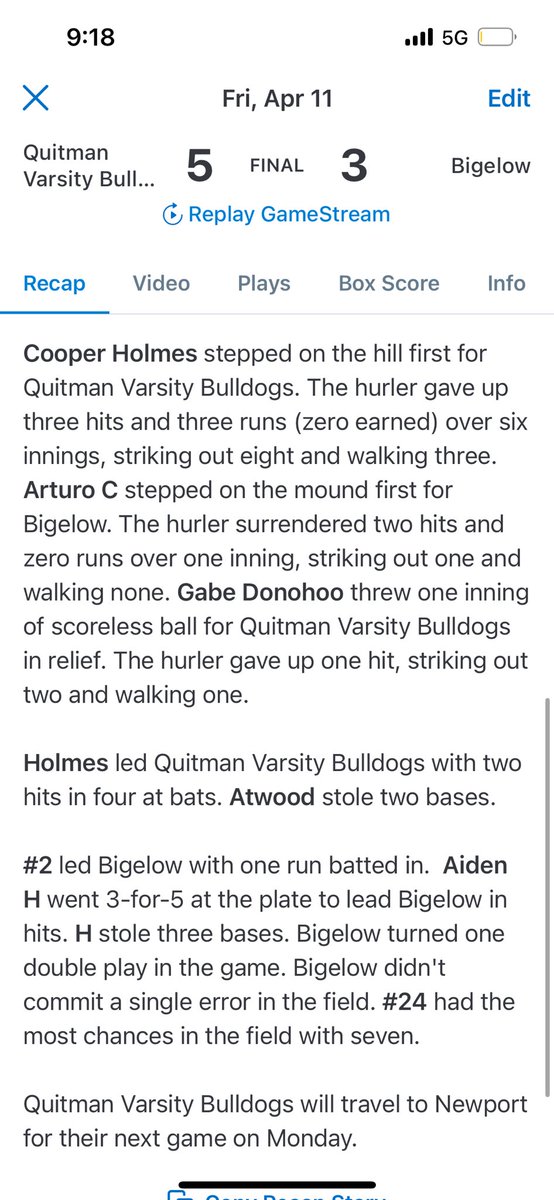 Cooper Holmes (@cooperholmez) on Twitter photo 2-4 on the night swinging it ! 5-3 win over bigelow 6IP, 8K,0 ER, 3 walks. <a href="/HendrixBaseball/">#RollDrix</a> <a href="/3leftsbaseball/">3 LEFTS BASEBALL</a> <a href="/OuachitaBSB/">Ouachita Baseball</a> <a href="/RichSharp95/">Rich Sharp</a> <a href="/ReddieBaseball/">Reddie Baseball</a> <a href="/BUncommitted/">Baseball_Uncommitted</a> <a href="/LokoFranco501/">Loko🐗 Franco</a> <a href="/UCABearBaseball/">UCA Baseball</a> <a href="/caleb_ensminger/">Caleb Ensminger</a> <a href="/LyonBaseball/">Scots Baseball</a> <a href="/base/">Base</a> 2-4 on the night swinging it ! 5-3 win over bigelow 6IP, 8K,0 ER, 3 walks. <a href="/HendrixBaseball/">#RollDrix</a> <a href="/3leftsbaseball/">3 LEFTS BASEBALL</a> <a href="/OuachitaBSB/">Ouachita Baseball</a> <a href="/RichSharp95/">Rich Sharp</a> <a href="/ReddieBaseball/">Reddie Baseball</a> <a href="/BUncommitted/">Baseball_Uncommitted</a> <a href="/LokoFranco501/">Loko🐗 Franco</a> <a href="/UCABearBaseball/">UCA Baseball</a> <a href="/caleb_ensminger/">Caleb Ensminger</a> <a href="/LyonBaseball/">Scots Baseball</a> <a href="/base/">Base</a>
