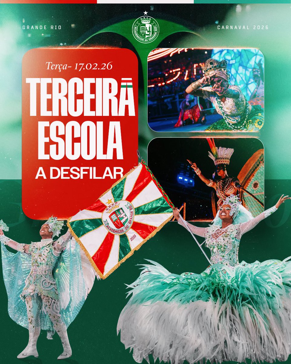 Mais uma vez, a terceira de terça-feira! Que venha o #Carnaval2026! Podemos, Grande Rio! 🇭🇺