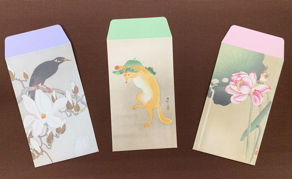 新グッズ紹介】「小原古邨」展にあわせ、「木蓮に九官鳥」「踊る狐