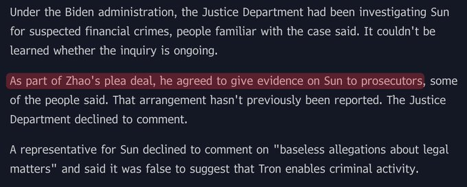 The WSJ reported that #Binance  is seeking to have the U.S. Treasury Department remove the appointed monitor overseeing the company. This is part of #CZ’s plea deal, in which he agreed to provide evidence against #JustinSun.

Is that true? 👀

#CZBNB #CZ #WSJ #CZBinance