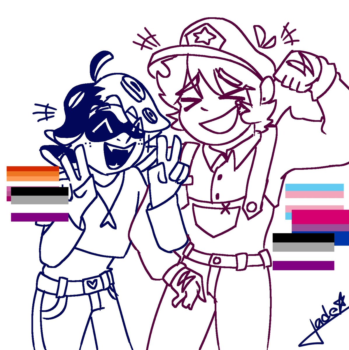 Jade96408537721's tweet photo. MY BOYS!!!!!! 

and they sexualitys xd

And yeah, Katy is lesbian xD

#splatoonoc #smg4oc #somgsona #inklingOC https://t.co/zPlifUcRC2