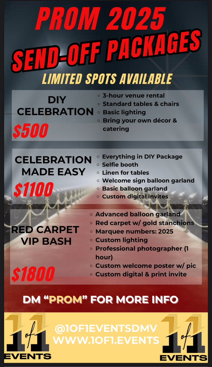 1of1EventsDMV's tweet photo. Prom &amp; Grad packages are still active!
Balloon garlands. Selfie booths. Welcome tables.
Styled to perfection.
https://t.co/acETEdkOSj https://t.co/RXEOmqiHft
