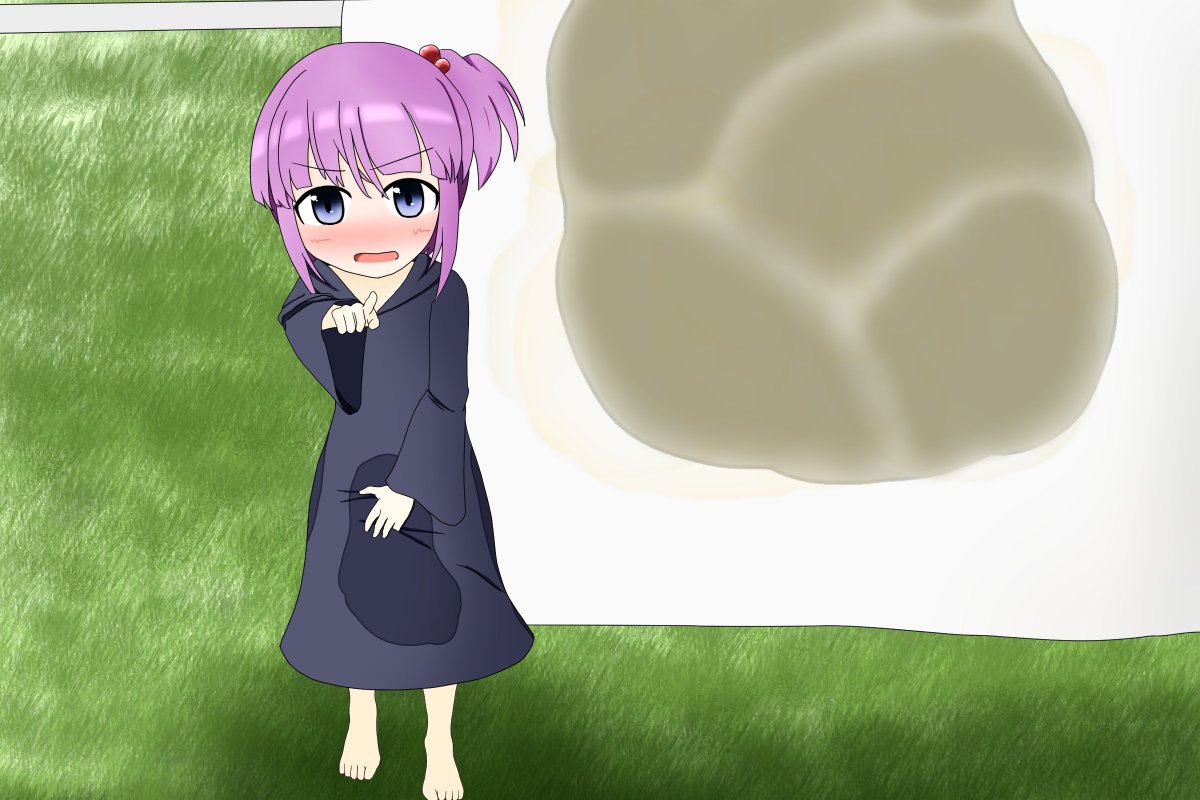 one_mikou's tweet photo. 「あ、あんたと一緒に寝ると安心していっぱい出ちゃうのよ！悪い！？//」

WettingQuestのリィムちゃんの特大おねしょです……
沢山出ちゃう子はかわいいぞ…… https://t.co/qsac2BIWHT