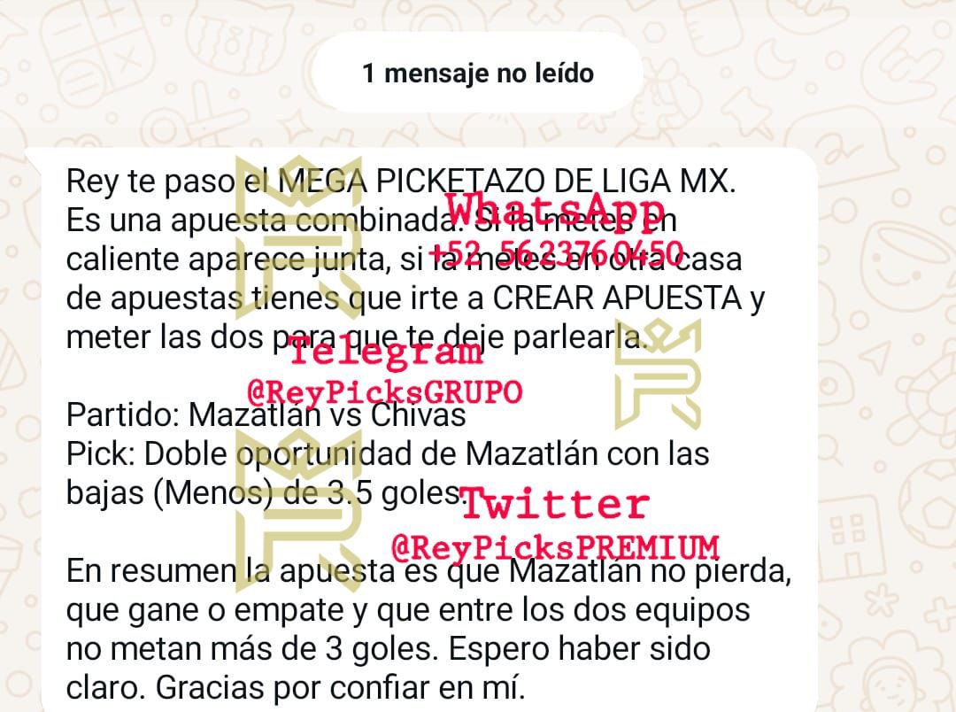 PickCristianRey's tweet photo. ¡MEGAPICKETAZO DE $450,000 MXN CON EL REY APOSTADOR 🤴! 

Me costó $1,000 MXN pero aquí lo tienen GRATIS 🎁. Traemos racha de locura en LIGA MX 🏆⚽️.

A cambio les pido sus ME GUSTA ❤️ y sus RT 🔄 si no dan suficiente apoyo no seguiré compartiendo estas jugadas. https://t.co/RBDM65zWkd