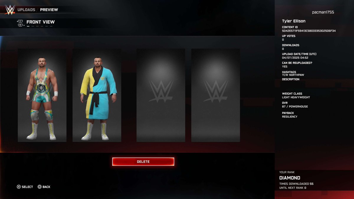 NorthpawEllison's tweet photo. A Noreaster has hit the WWE 2K25 CC on PS5 (PS4 and PC upload coming later.) https://t.co/MnmCDJLwgu