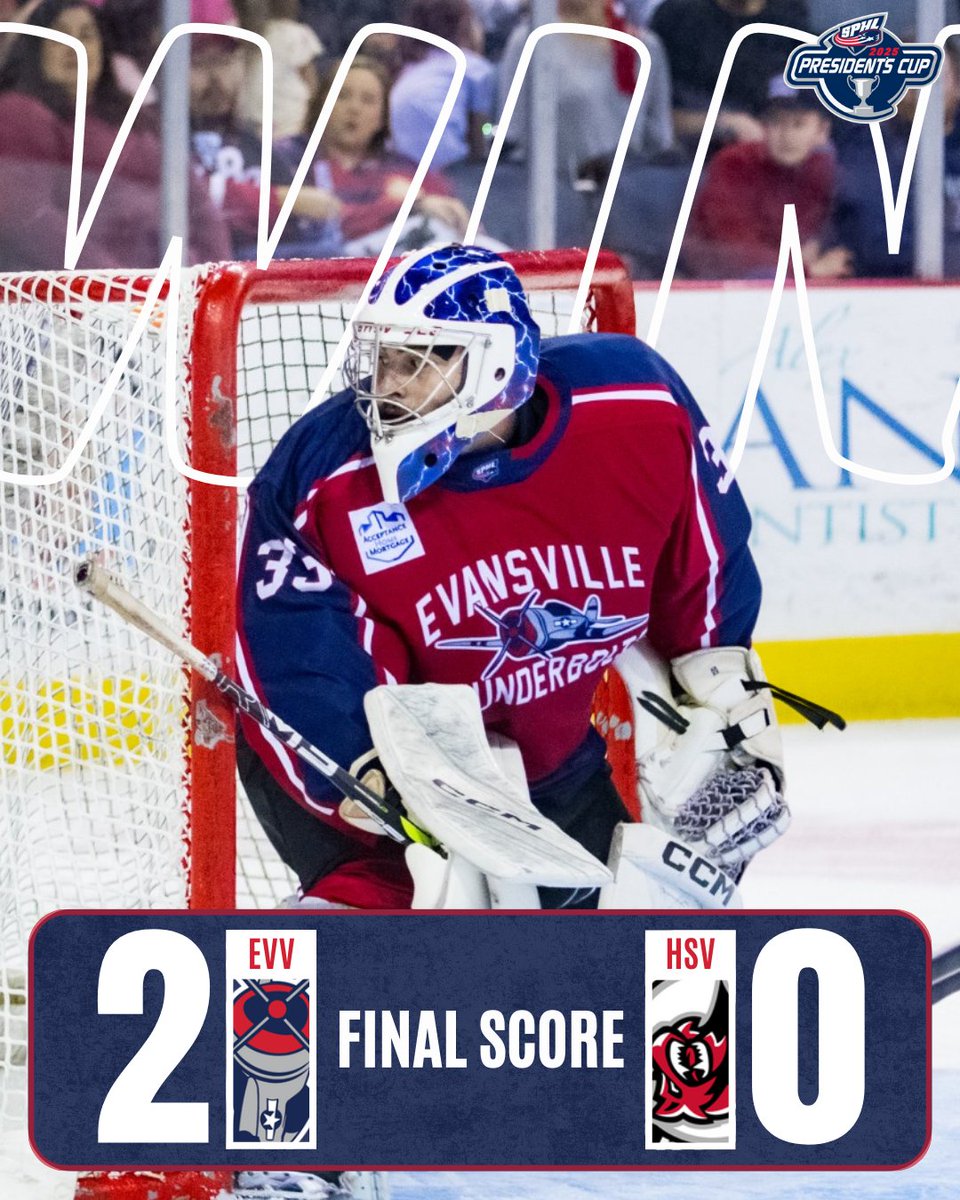 evvthunderbolts's tweet photo. COLE CECI WITH THE SHUTOUT‼️

The Thunderbolts force a Game 3 after a thrilling 2-0 win and head to Huntsville tomorrow! Puck drop is set for 7:30 pm!

#EVVvsHSV | #WhoseHouse https://t.co/mKm5M1hAIX