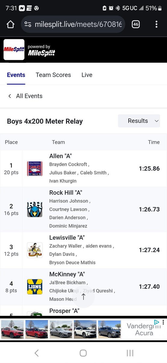 lhscc_track's tweet photo. Brought home some hardware in the 4x2 relay at Area.  Heading to regionals. Proud of these young men. 

Zack Waller - Dylan Davis -
David Layton- AJ Erwin 
@LewisvilleHS @LHSFball https://t.co/6KSm4VecHK