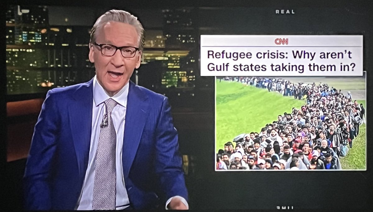 DanielTheroux's tweet photo. #BillMaher goes full Morning Joe, bending the knee and kissing the ring, while normalizing a convicted rapist, felon and insurrection leader! #RealTimeHBO #RTOvertime #MorningNO https://t.co/rcpPMTJPyF