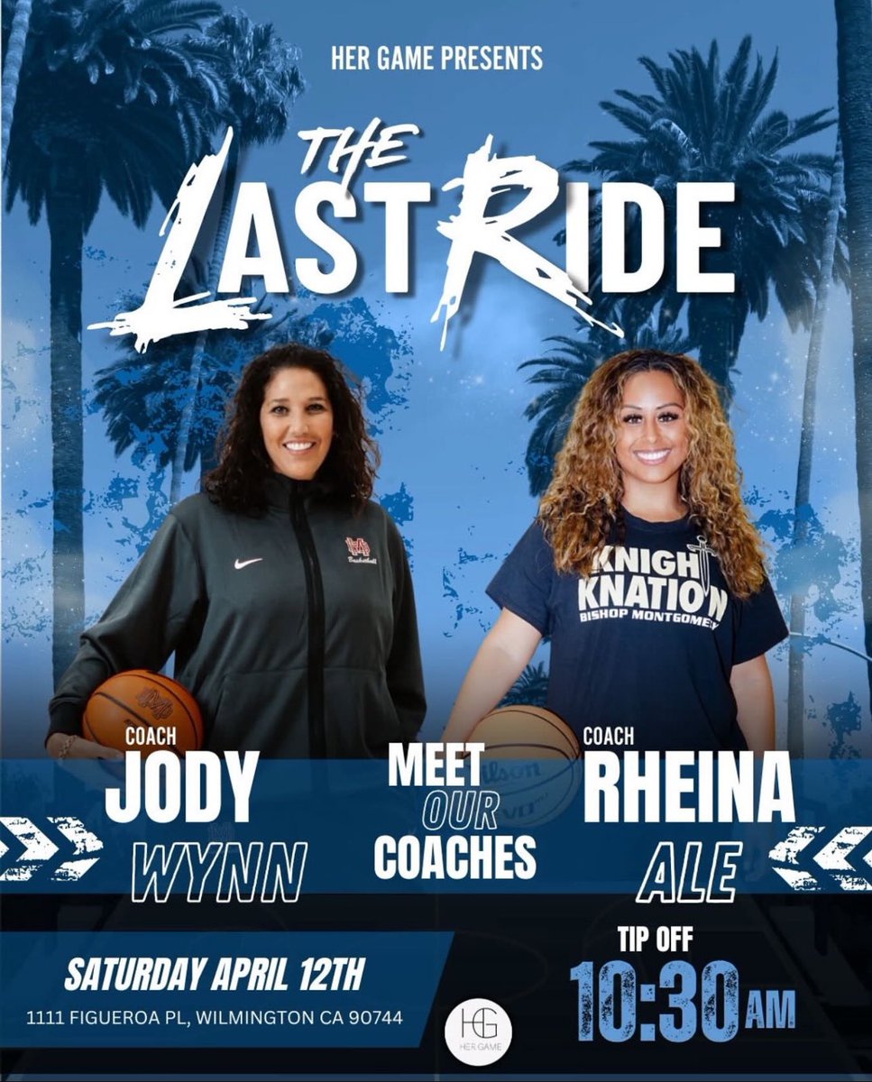 Her Game (@thisishergame) on Twitter photo Looking forward to bringing together the top talent from SoCal with our coaches <a href="/rheina_ale/">Rheina</a> <a href="/BMHSHoops/">BMHS Basketball 🏀</a> and <a href="/CoachJWynn/">Coach Jody Wynn</a> <a href="/MaterDeiGBB/">Mater Dei Girls Basketball</a>
TOMORROW! Her Game Presents The Last Ride: Our Senior All-Star Game @ 10:30AM @ LA Harbor College. <a href="/Dave_Yapkowitz/">David Mendez-Yapkowitz</a> <a href="/theevoiceof/">#TVO</a> <a href="/MattyK31/">Matthew Kovach</a> Looking forward to bringing together the top talent from SoCal with our coaches <a href="/rheina_ale/">Rheina</a> <a href="/BMHSHoops/">BMHS Basketball 🏀</a> and <a href="/CoachJWynn/">Coach Jody Wynn</a> <a href="/MaterDeiGBB/">Mater Dei Girls Basketball</a>
TOMORROW! Her Game Presents The Last Ride: Our Senior All-Star Game @ 10:30AM @ LA Harbor College. <a href="/Dave_Yapkowitz/">David Mendez-Yapkowitz</a> <a href="/theevoiceof/">#TVO</a> <a href="/MattyK31/">Matthew Kovach</a>