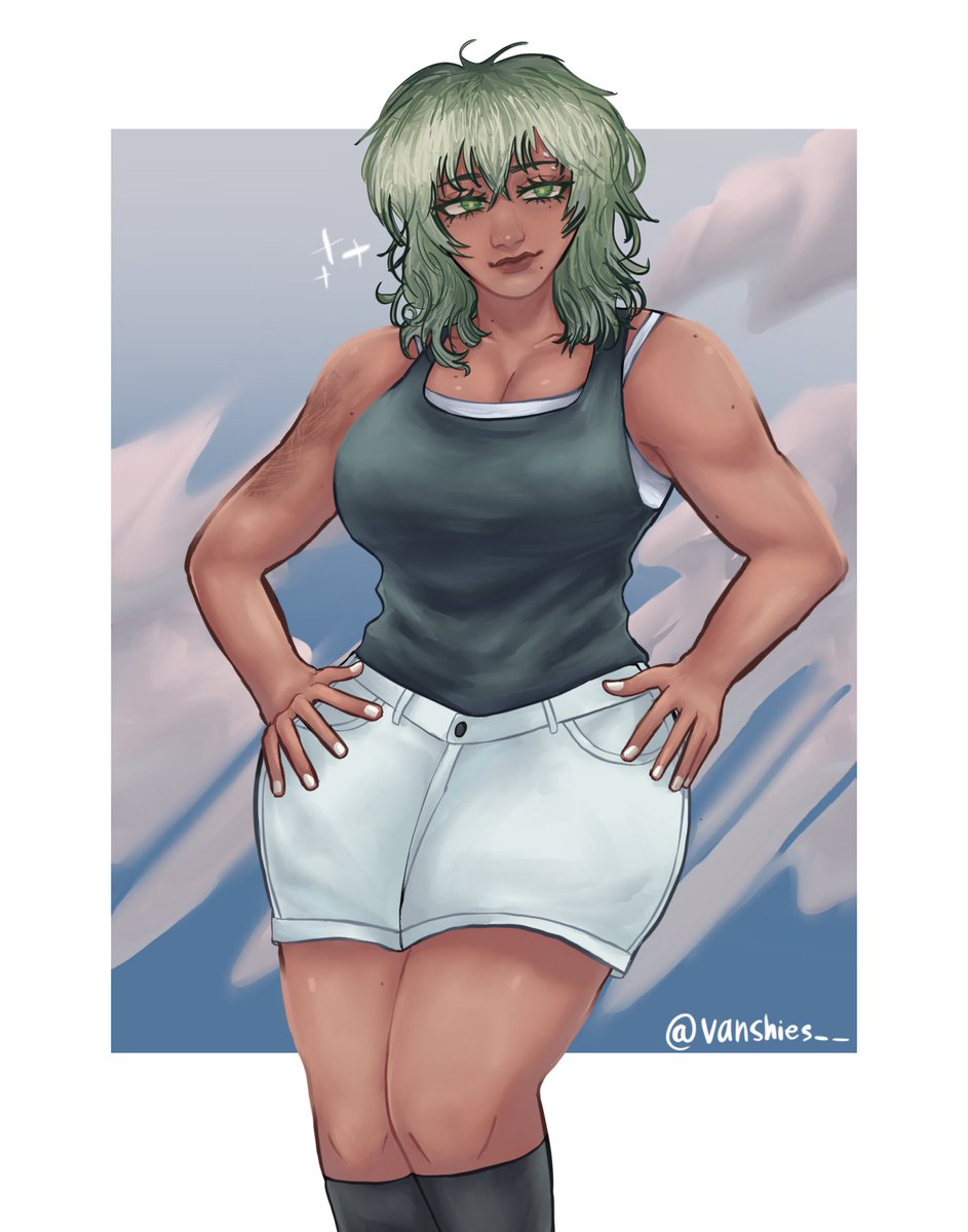 VANSHlES's tweet photo. I drew the green girl again :> #vaoc https://t.co/DTgLbRUpuz