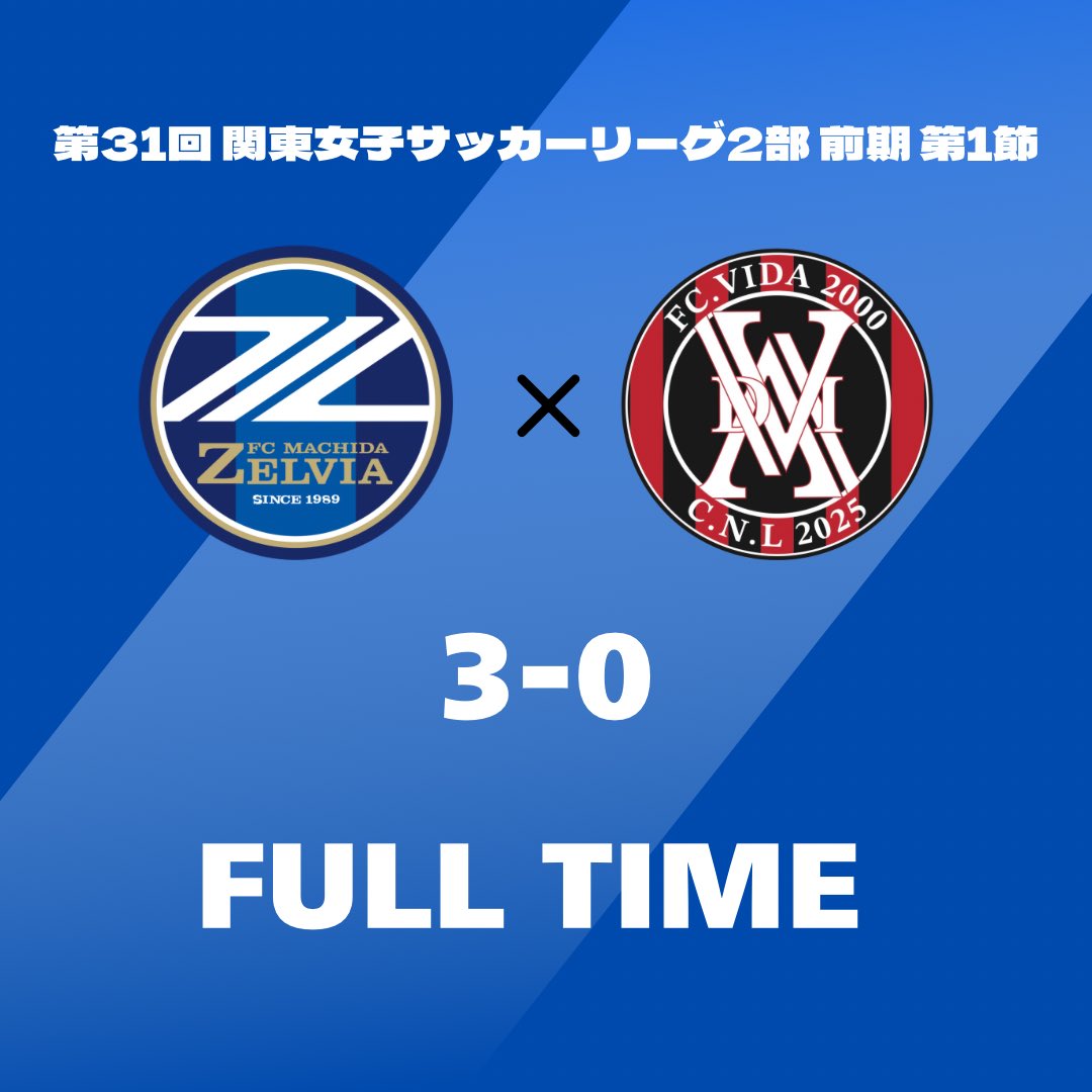 fcmz_ladies2017's tweet photo. ⚽𝗙𝗨𝗟𝗟 𝗧𝗜𝗠𝗘 ≪試合終了≫⚽

#FC町田ゼルビアレディース 3-0 #FCVIDAレディース 

開幕戦無事に勝利🏆
たくさんのご声援ありがとうございました💙

#FCMZL #zelvia #FC町田ゼルビア #klsl2025 https://t.co/99mvnCBmOc