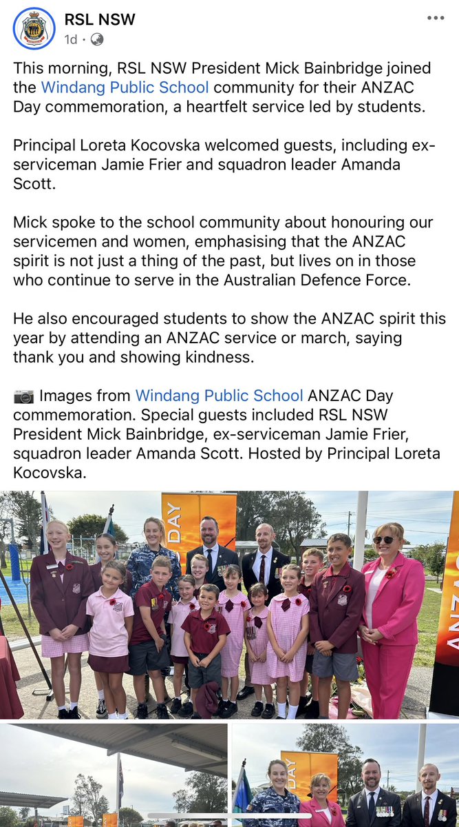 WindangPS's tweet photo. ANZAC Service April 2025 🌺 Our community gathered in a moving ANZAC Service to honour the courage &amp; sacrifice of the men and women who have served and continue to serve our country. 
Lest we forget. @NswRsl @pruecar @dizdarm @KathyPowzun @NSWEducation 
#ANZACDay #LestWeForget https://t.co/fLa1GeoUIr