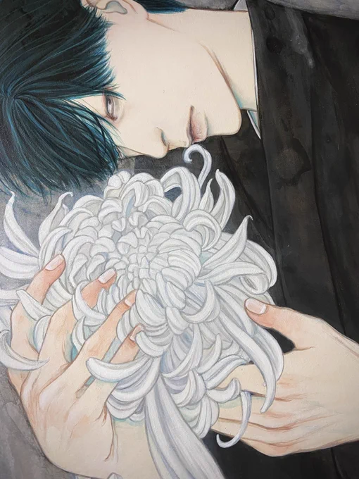 進捗菊を描くのは久しぶりかも 