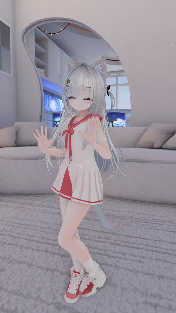 prprprntyo's tweet image. Code:219(@Code2l9)様のプレゼント企画「TRES SAILOR」のスクショを撮りましたのでアップ！
アウター姿もカワイイですが、外すと涼しげな装いに変化します
夏を少し先取りですね！
#code2l9
#VRChat