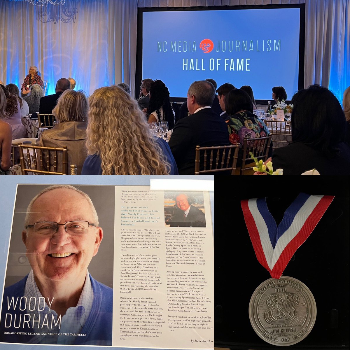 What a terrific evening celebrating Woody’s induction into the NC Media &amp; Journalism Hall of Fame…thank you <a href="/UNCHussman/">UNC Hussman School of Journalism and Media</a> for a wonderful event!
Congratulations to all the inductees!