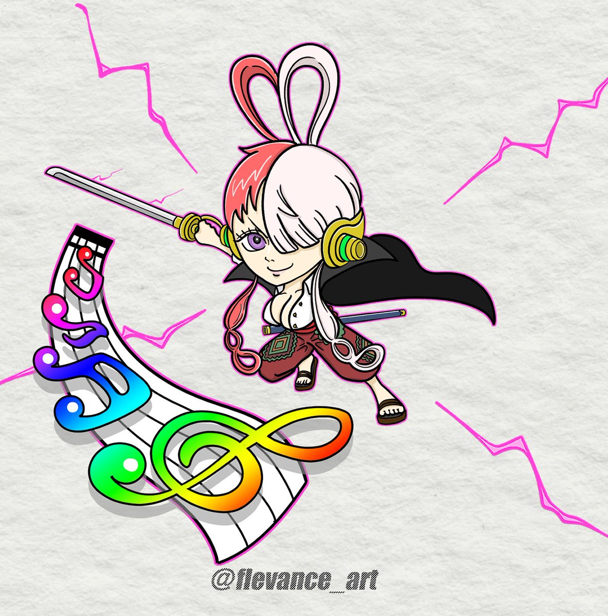 flevance_art's tweet photo. ウタ×シャンクス

神避ではなく･･･歌避(ウタサリ)ｯ‼️🗡️🎶
#イラスト #ワンピース #ONEPIECE #デフォルメ #art #illustration https://t.co/hbvxl3oCLf