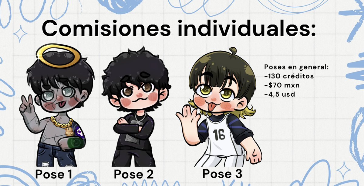 _Tzinn's tweet photo. Comisiones abiertas❣️

Poses nuevas agregadas y nuevos precios! 

Agradezco los rt y likes. 🫶✨ https://t.co/qJcdFgkIAi