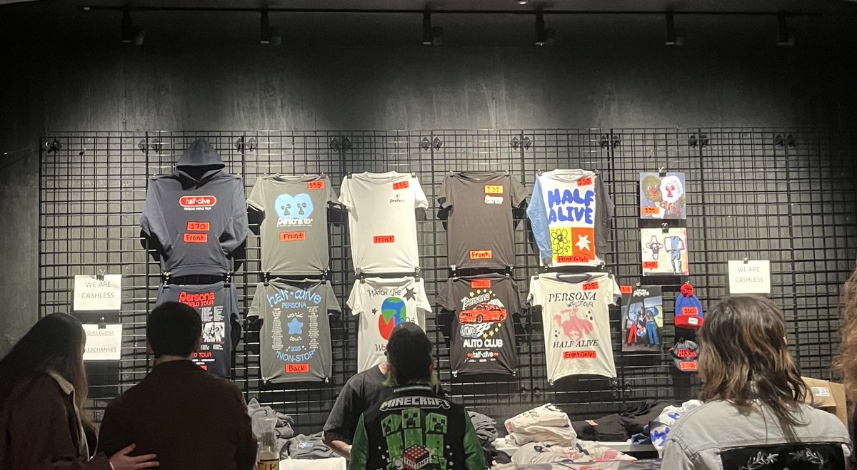 lostintrench___'s tweet photo. half alive persona world tour merch booth 
booth at roadrunner (boston) 4/11/25 https://t.co/MNQSHZ9bYp