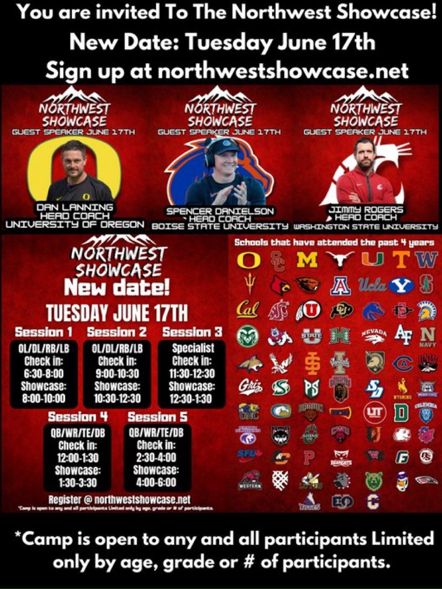 Thankful for the invite the the Northwest Showcase! 🤞🏽 <a href="/THENWSHOWCASE/">Northwest Showcase</a> <a href="/PGregorian/">Paul Gregorian</a> <a href="/BrandonHuffman/">Brandon Huffman</a> <a href="/Thatcoachkimbb1/">Thatcoachkimbbie</a>