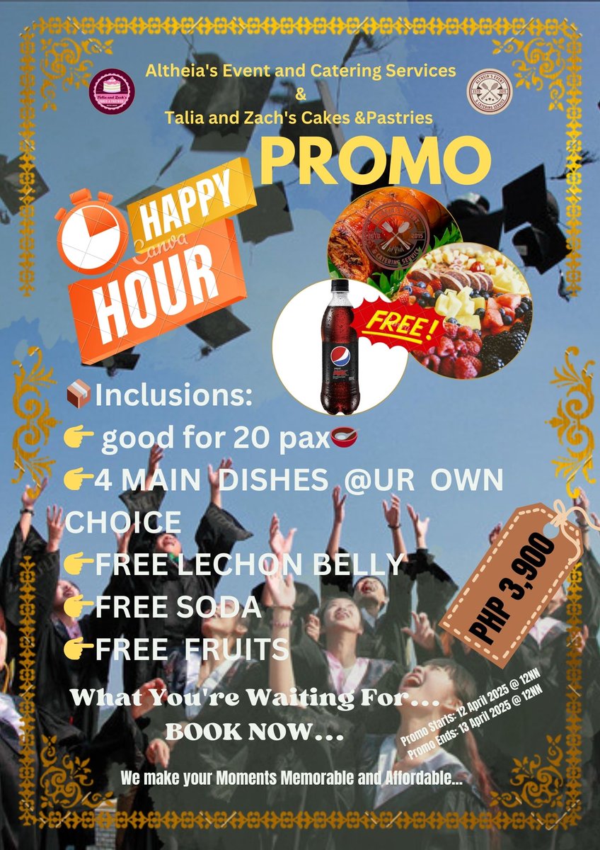 j86131's tweet photo. We are Open for Advance Booking For Graduation‼️
✅ Lechon belly Package
✅For your Hassle free Celebration food package 
✅ FOOD TRAYS for any occasion
✅ ️Catering Buffet for any occasion 

#iligan #IliganCity #iliganon #iliganalter #AlterIligan #iliganMIU https://t.co/WYMf5o50h3