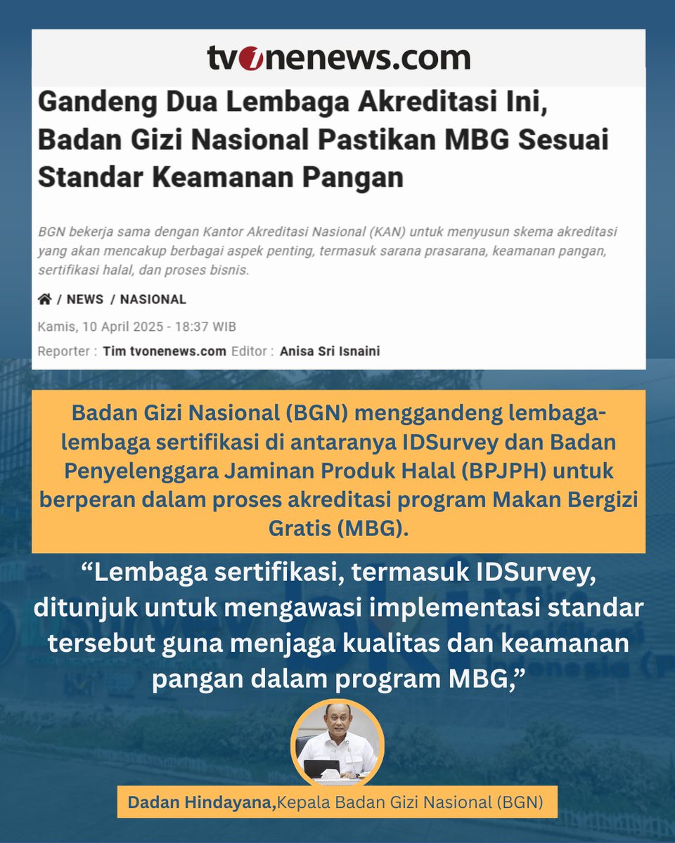 lintangkusu's tweet photo. nah #IDSurveySiapDukungMBG ya guys sudah dipastikan MBG sesuai standar keamanan pangan https://t.co/d3XNzo4mEp