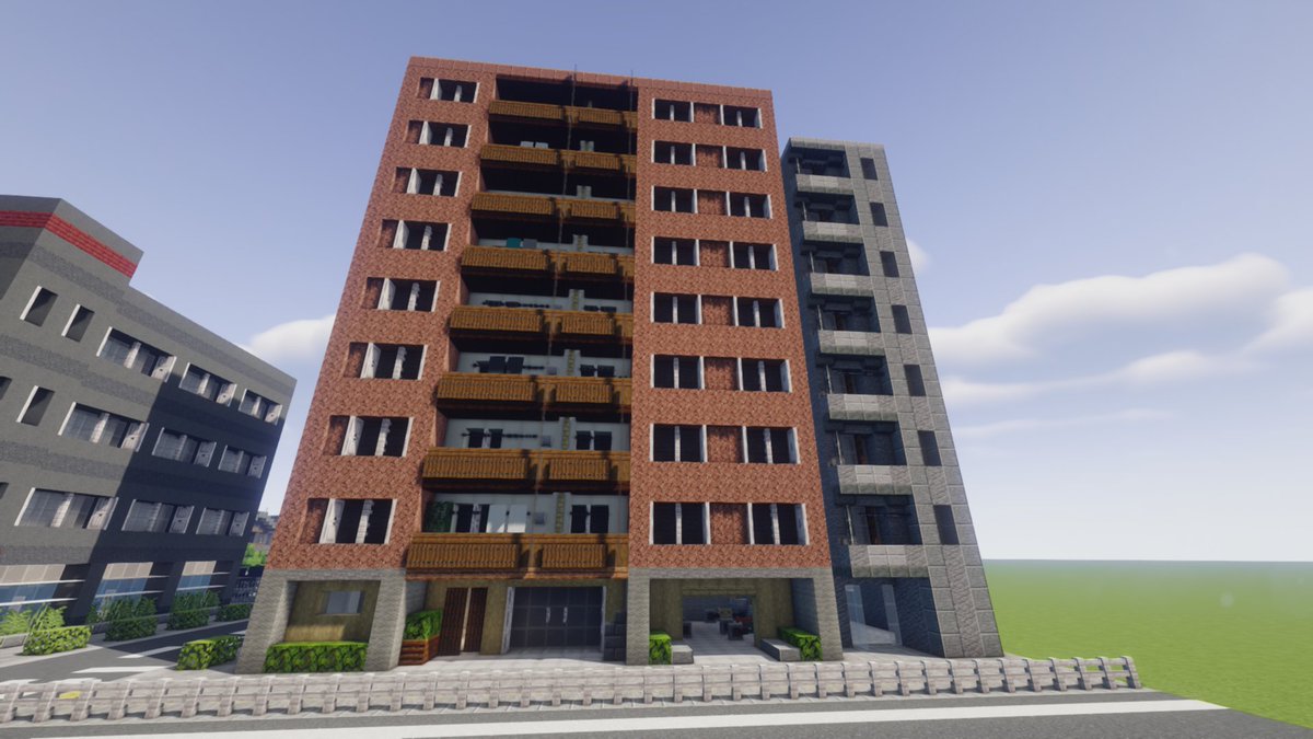 corkminecraft's tweet photo. マンションとアパート
#マインクラフト #minecraft #minecraft建築コミュ https://t.co/BVbCehUSwI