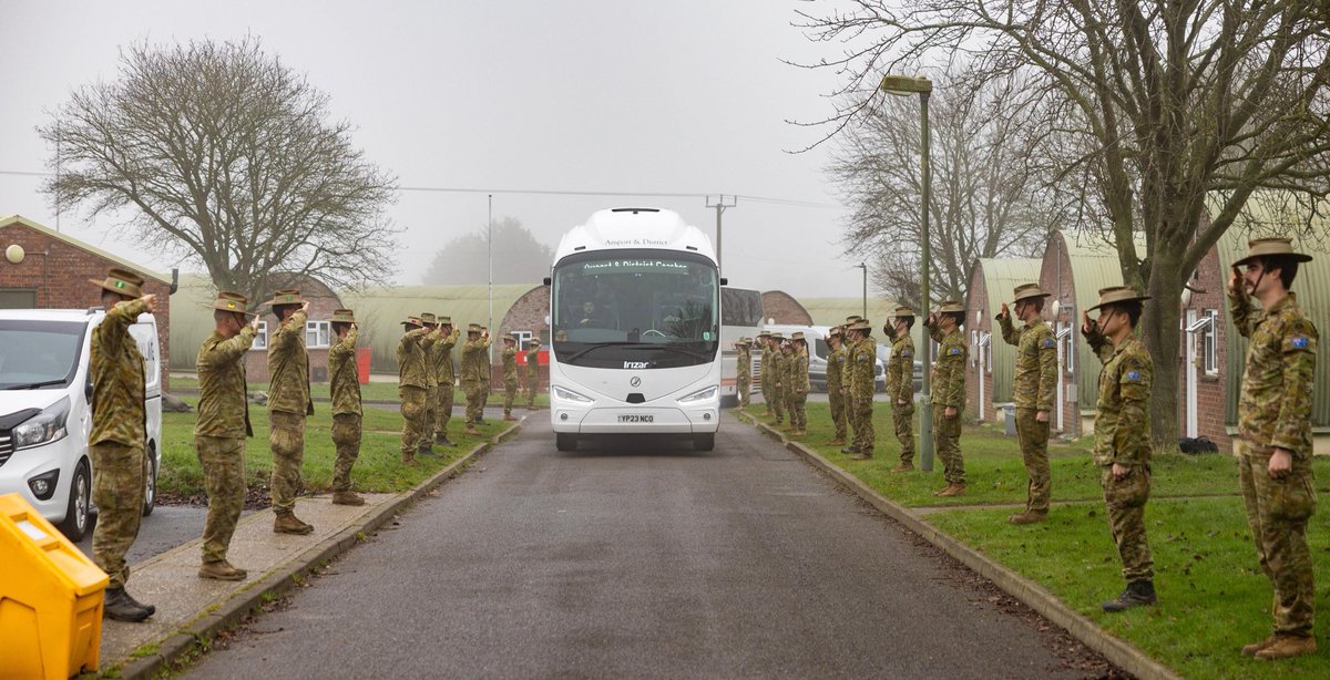 Mick Ryan, AM (@warinthefuture) on Twitter photo A wonderful image of Australian soldiers, deployed as trainers in the UK, farewelling their fellow soldiers from #Ukraine who have just completed the Section Commander Battle Course. 🇦🇺 🇺🇦 (Image courtesy of <a href="/AustralianArmy/">Australian Army</a>) A wonderful image of Australian soldiers, deployed as trainers in the UK, farewelling their fellow soldiers from #Ukraine who have just completed the Section Commander Battle Course. 🇦🇺 🇺🇦 (Image courtesy of <a href="/AustralianArmy/">Australian Army</a>)