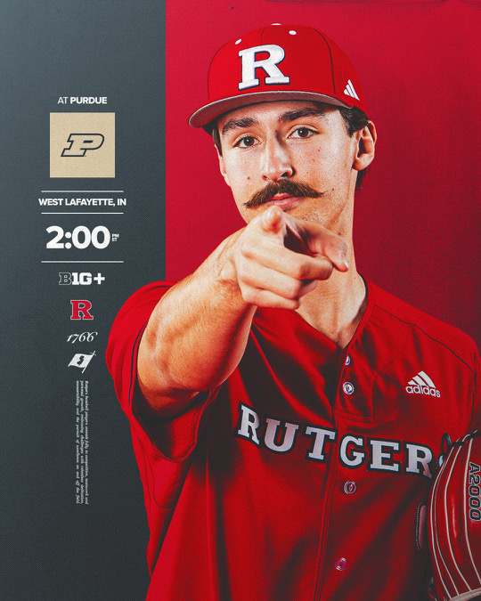 Game 2 with the Boilermakers. 

🕑 2:00 PM
🏟️ Alexander Field
💻 go.rutgers.edu/PUR-Stream
📊 go.rutgers.edu/PUR-Stats