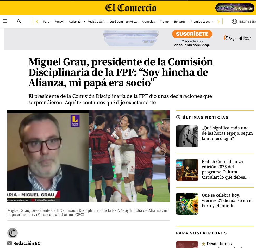justiciaparalau's tweet photo. ¿𝐇𝐚𝐬𝐭𝐚 𝐜𝐮𝐚́𝐧𝐝𝐨 𝐞𝐥 𝐟𝐚𝐯𝐨𝐫𝐢𝐭𝐢𝐬𝐦𝐨 𝐝𝐞𝐬𝐜𝐚𝐫𝐚𝐝𝐨 𝐞𝐧 𝐥𝐚 𝐅𝐏𝐅❓
Una vez más, la Comisión Disciplinaria de la FPF, presidida por el señor Miguel Grau —hincha confeso del club de los apagones— ha demostrado una preocupante falta de imparcialidad. A solo dos días del crucial partido ante Melgar, se ha publicado de forma exprés una sanción escandalosa contra nuestro director técnico, Fabián Bustos. ¿Casualidad? Cuesta creerlo cuando el patrón se repite.

Resulta inaceptable que en un estadio donde se producen constantes apagones y se lanzan botellas poniendo en riesgo la integridad de los jugadores visitantes, la sanción se limita a una simple multa económica. Mientras tanto, cuando se trata de Universitario, la vara es otra: se actúa con celeridad y mano dura. Incluso jugadores que provocan y celebran con una "U" volteada pasan completamente desapercibidos en los informes.

Esto ya no es una percepción: es una práctica sistemática. ¿Cómo puede ser que alguien con hinchaje confeso siga al mando de una comisión que decide sanciones cruciales? La credibilidad de la justicia deportiva está en juego.

Levantamos nuestra voz porque no solo se sanciona a una persona, se intenta perjudicar a toda una institución. Y a Universitario se le respeta.

𝐄𝐱𝐢𝐠𝐢𝐦𝐨𝐬 𝐢𝐦𝐩𝐚𝐫𝐜𝐢𝐚𝐥𝐢𝐝𝐚𝐝, 𝐭𝐫𝐚𝐧𝐬𝐩𝐚𝐫𝐞𝐧𝐜𝐢𝐚 𝐲 𝐬𝐨𝐥𝐢𝐜𝐢𝐭𝐚𝐦𝐨𝐬 𝐥𝐚 𝐝𝐞𝐬𝐭𝐢𝐭𝐮𝐜𝐢𝐨́𝐧 𝐢𝐧𝐦𝐞𝐝𝐢𝐚𝐭𝐚 𝐝𝐞 𝐌𝐢𝐠𝐮𝐞𝐥 𝐆𝐫𝐚𝐮 𝐜𝐨𝐦𝐨 𝐩𝐫𝐞𝐬𝐢𝐝𝐞𝐧𝐭𝐞 𝐝𝐞 𝐥𝐚 𝐂𝐨𝐦𝐢𝐬𝐢𝐨́𝐧 𝐃𝐢𝐬𝐜𝐢𝐩𝐥𝐢𝐧𝐚𝐫𝐢𝐚 𝐝𝐞 𝐥𝐚 𝐅𝐏𝐅.

El fútbol peruano no puede seguir secuestrado por favoritismos.
@Universitario  lo defendemos todos.
#JusticiaParaLaU