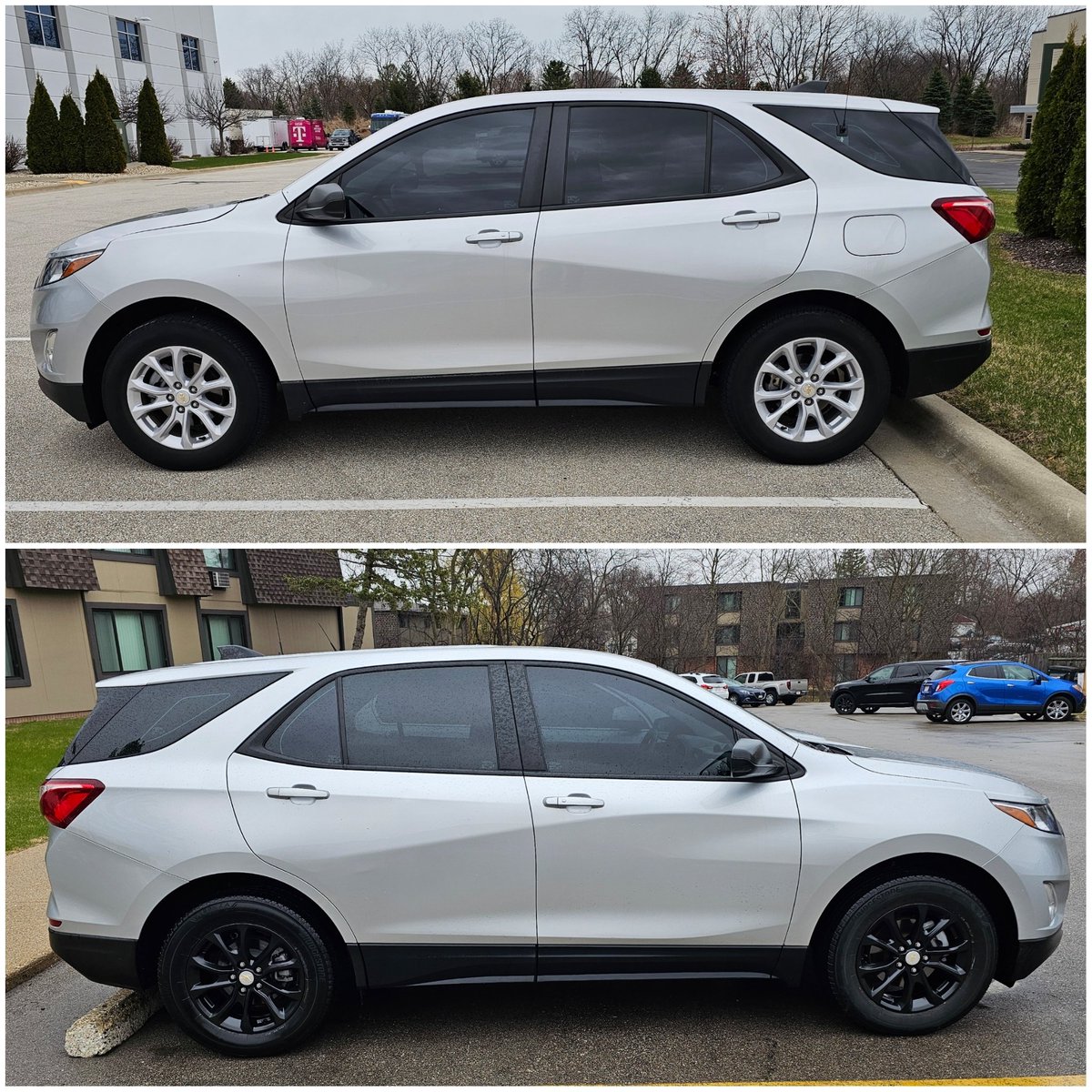 BarnBurnerWI's tweet photo. Chaser got some work done on the rims. 🖤🖤👀👀 Satin black looks amazing. #unmarkedChaser  #SilverMullet #ChaseSafe https://t.co/5USivOTG4N