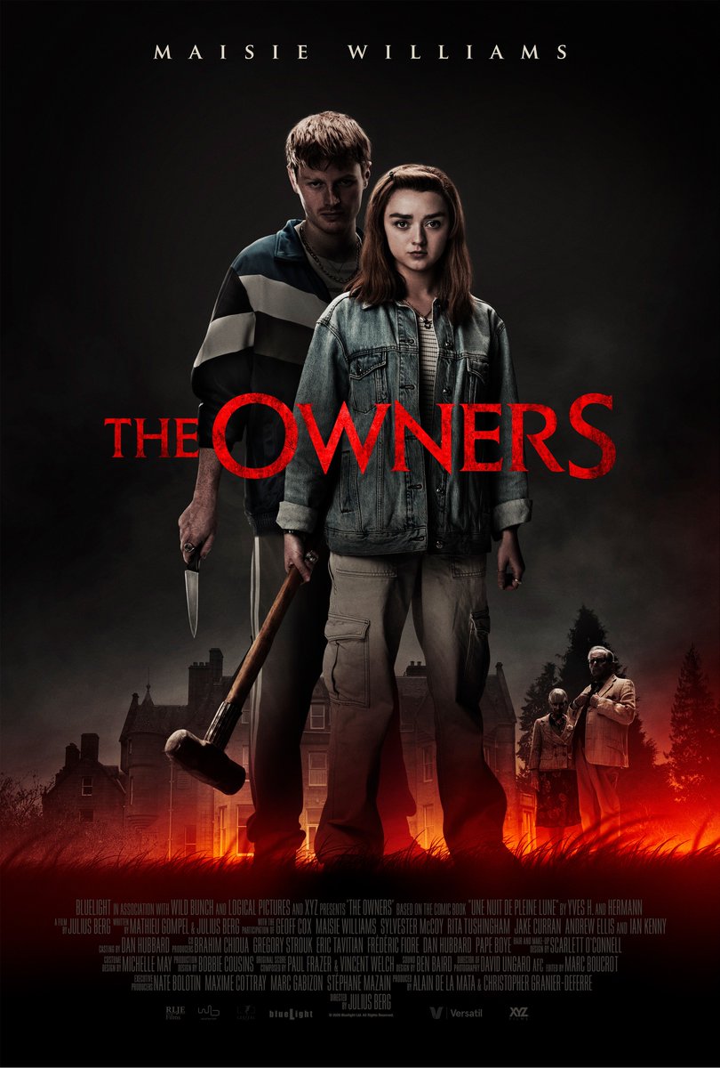Today's horror movie of the day is The Owners(2020)!  Written by Mathieu Gompel and Julius Berg, directed by Julius Berg, produced by Alain de la Mata and Christopher Granier-Deferre and starring Maisie Williams, Sylvester McCoy, Rita Tushingham, Jake Curran &amp; Andrew Ellis!(1/2)