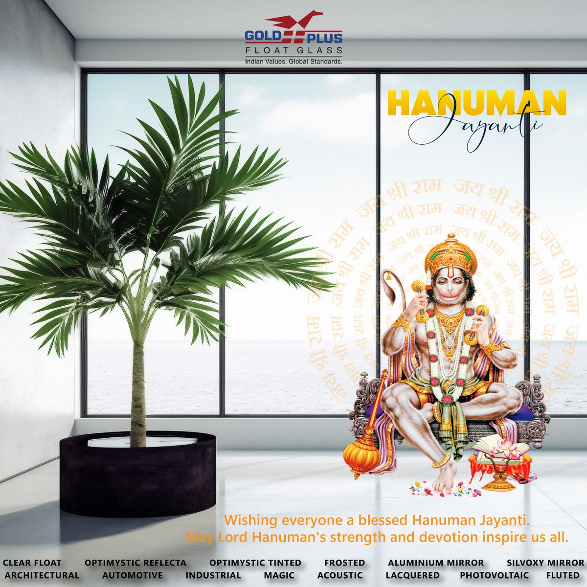 goldplusglass's tweet photo. On this auspicious occasion of Hanuman Jayanti, may Lord Hanuman's boundless strength, devotion, and courage inspire us to overcome all challenges and walk the path of righteousness. 🌸💪 
#HanumanJayanti #Blessings #Strength #Courage #apnadeshapnaglass #goldplusglass #mirror https://t.co/nJ6ak2r2l1