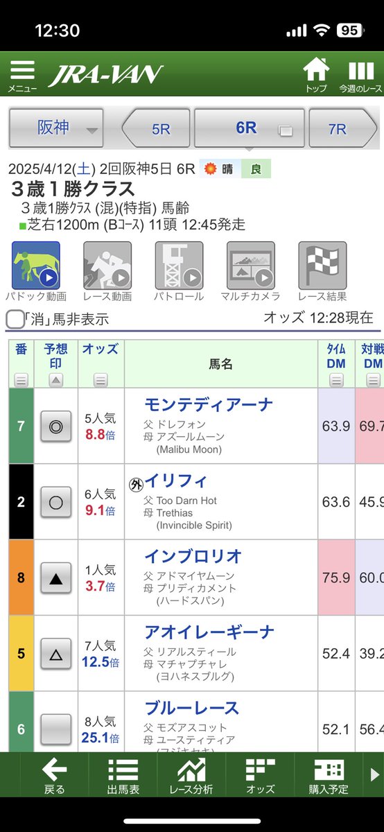 阪神6Rパドック