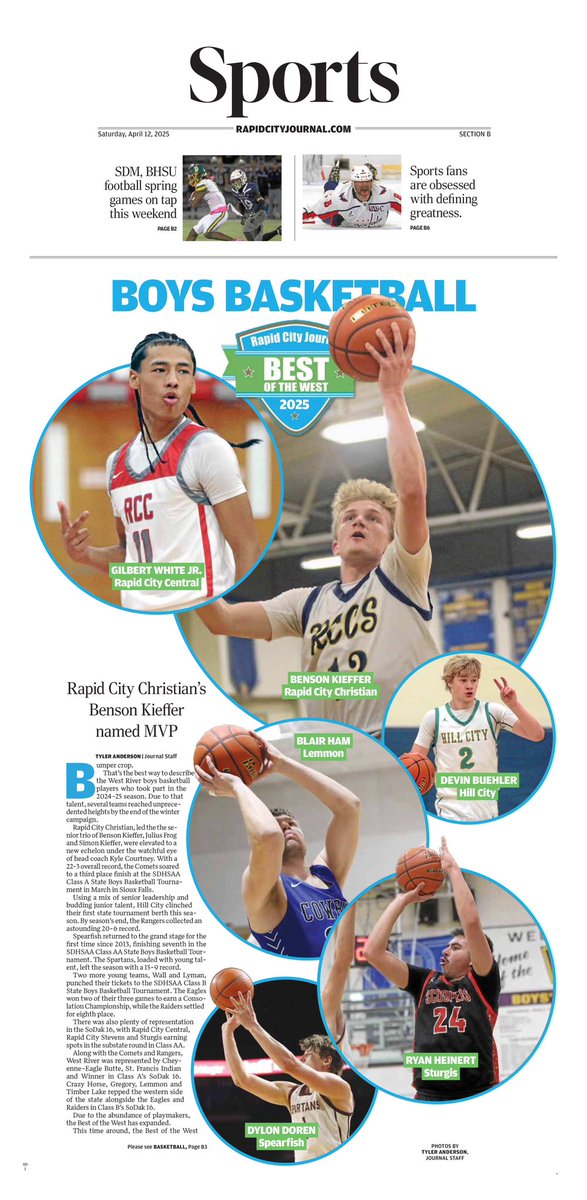 Tyler Anderson (@tyler_liger) on Twitter photo Here’s a sneak preview of the RCJ’s latest Best of the West.
<a href="/bensonkieffer12/">Benson Kieffer</a> is this year’s MVP. <a href="/gilbertwhitejr/">Gilbert White Jr</a>, <a href="/DylonDoren/">Dylon Doren</a>, <a href="/marvinrichard_3/">Marvin Richard III</a>, <a href="/BuehlerDevin/">Devin Buehler</a>, <a href="/lemmoncowboys/">LEMMONCOWBOYS</a>’ Blair Ham and <a href="/ryan_heinert/">Ryan Heinert</a> are on the first team.
The teams officially drop on Saturday. #SDPreps Here’s a sneak preview of the RCJ’s latest Best of the West.
<a href="/bensonkieffer12/">Benson Kieffer</a> is this year’s MVP. <a href="/gilbertwhitejr/">Gilbert White Jr</a>, <a href="/DylonDoren/">Dylon Doren</a>, <a href="/marvinrichard_3/">Marvin Richard III</a>, <a href="/BuehlerDevin/">Devin Buehler</a>, <a href="/lemmoncowboys/">LEMMONCOWBOYS</a>’ Blair Ham and <a href="/ryan_heinert/">Ryan Heinert</a> are on the first team.
The teams officially drop on Saturday. #SDPreps