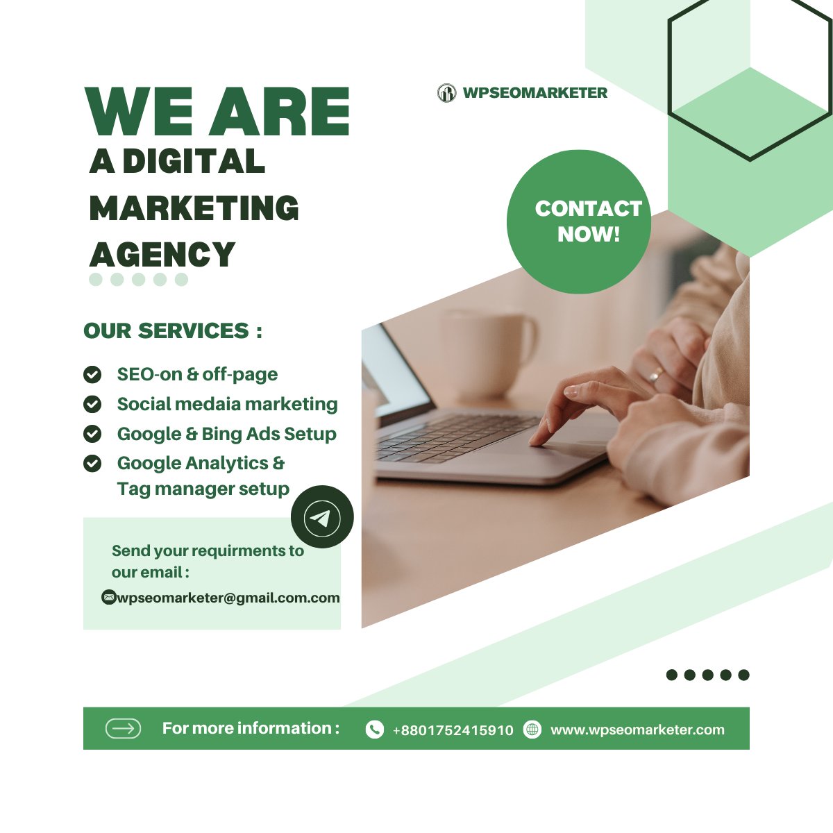 WPSEO Marketer (@wpseomarketer) on Twitter photo Looking to skyrocket your online visibility? 📈 Let us handle your SEO and digital marketing needs.
📞 Call/WhatsApp: +8801752415910
📧 Email: wpseomarketer@gmail.com
#SEO #DigitalMarketing #SocialMediaMarketing #LeadGeneration #ContentMarketing #OnlineBusiness #MarketingExpert Looking to skyrocket your online visibility? 📈 Let us handle your SEO and digital marketing needs.
📞 Call/WhatsApp: +8801752415910
📧 Email: wpseomarketer@gmail.com
#SEO #DigitalMarketing #SocialMediaMarketing #LeadGeneration #ContentMarketing #OnlineBusiness #MarketingExpert