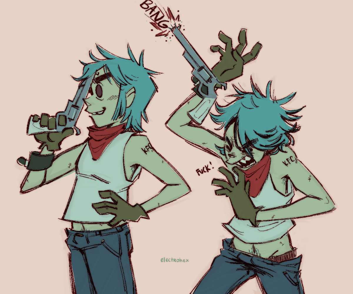 idiot almost pops himself because he's an idiot #gorillaz