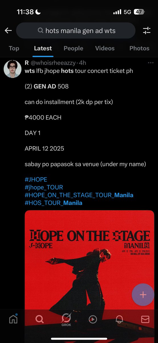 theayabee's tweet photo. ITO PO YUNG NANG-SCAM SA'KIN. 

BEWARE!! 
WTS #HOTSMANILA #HOPE_ON_THE_STAGE_TOUR_MANILA #JHOPE https://t.co/oe7hLQmcTC