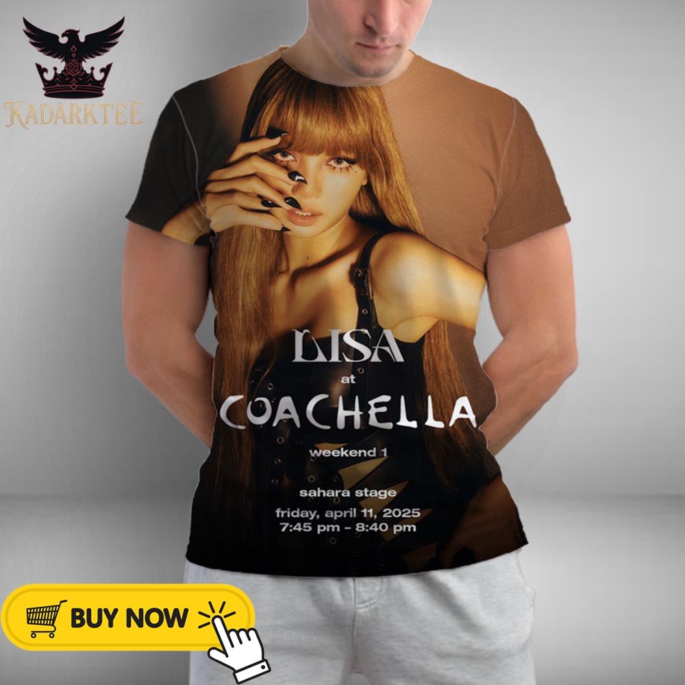 Kadarktee's tweet photo. Lisa x Coachella Festival 2025 Weekend 1 At Sahara Stage On April 11 2025 Artwork For Fan All Over Print Shirt #LISACHELLA 
>>>Check it here: https://t.co/sIiqLDpB5y https://t.co/Y5zbarwDM4