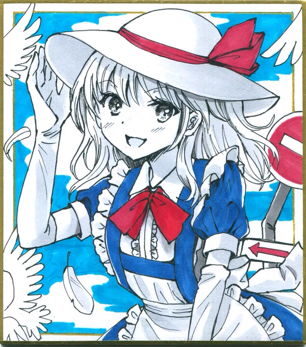 【アナログ絵】東方旧作のカナ・アナベラル描きましたカナちゃーんヽ('∀`)ノ 