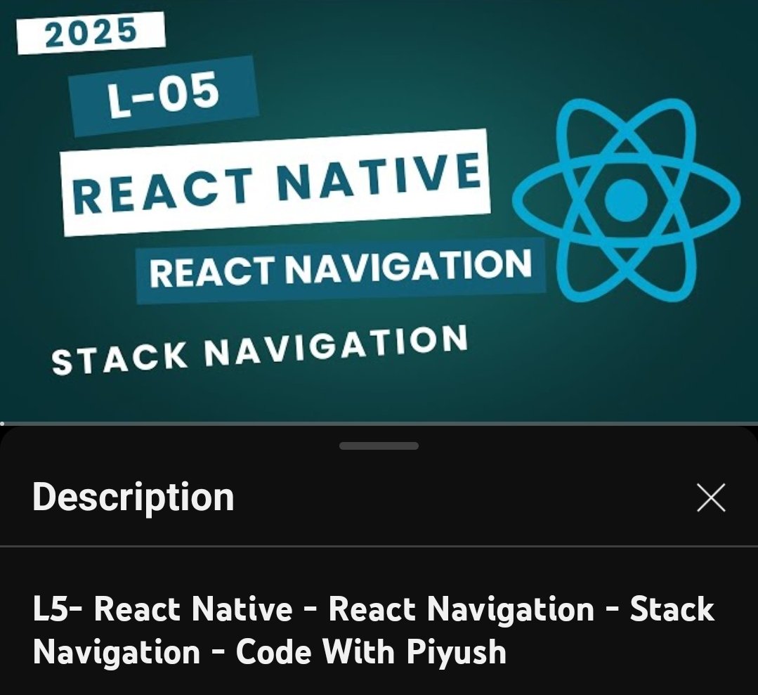 Piyush362's tweet image. Want to learn React Navigation in React Native (Hindi)?
Check out my step-by-step tutorial – easy and beginner-friendly!
Watch here: youtu.be/R3XFtKiBoHA?si…
#ReactNative #ReactNavigation #HindiTutorial #CodingInHindi