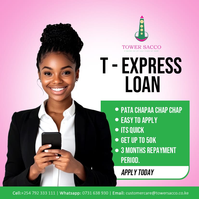 Describe your bank account balance with a song!

"I need some cash money, nimesota. Can you feel me? Me nataka pesa, pesaaa." — Admin😀

Dial *655*3# or use Tower Sacco App to access T-express loan of up to Ksh 50,000 repayable in 3 months.