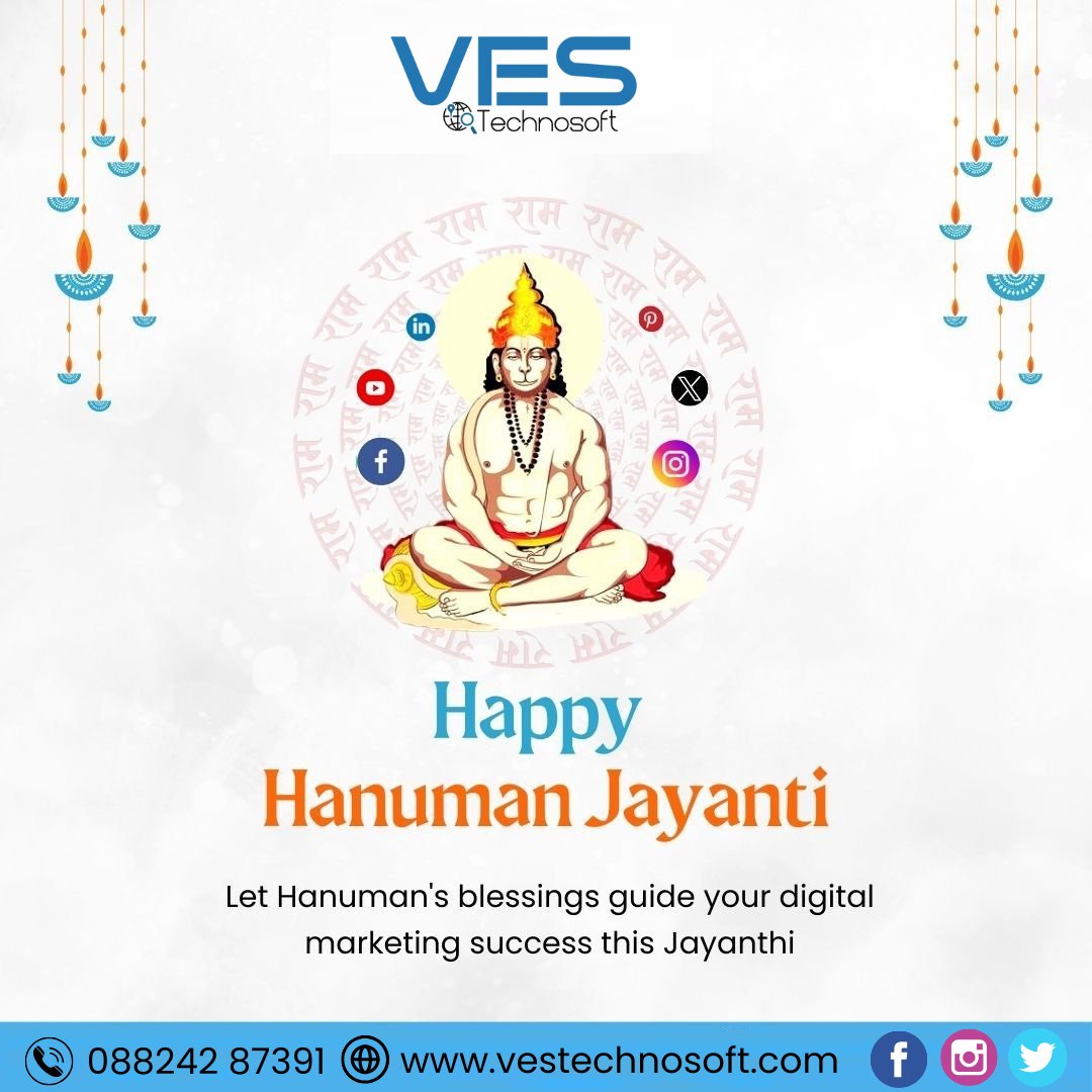 VES_Technosoft's tweet image. 🌟 Happy Hanuman Jayanti from VES Technosoft! 🙏
On this auspicious day, may Lord Hanuman bless your digital journey with unmatched strength, focus, and success. 🚀✨

#HanumanJayanti #VEStechnosoft #DigitalMarketing #SocialMediaSuccess #MarketingWithFaith #HanumanBlessings