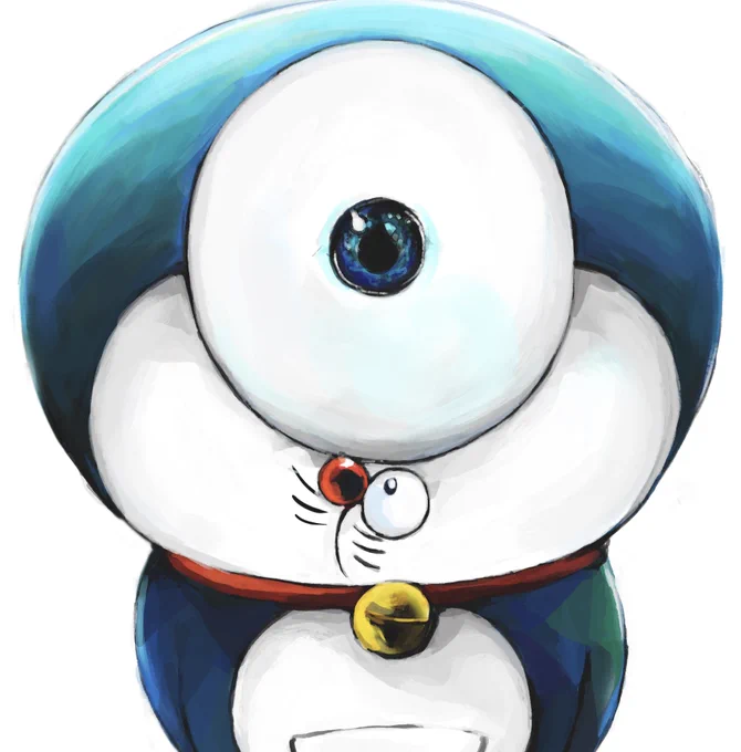 目が大きいドラえもんのイラスト