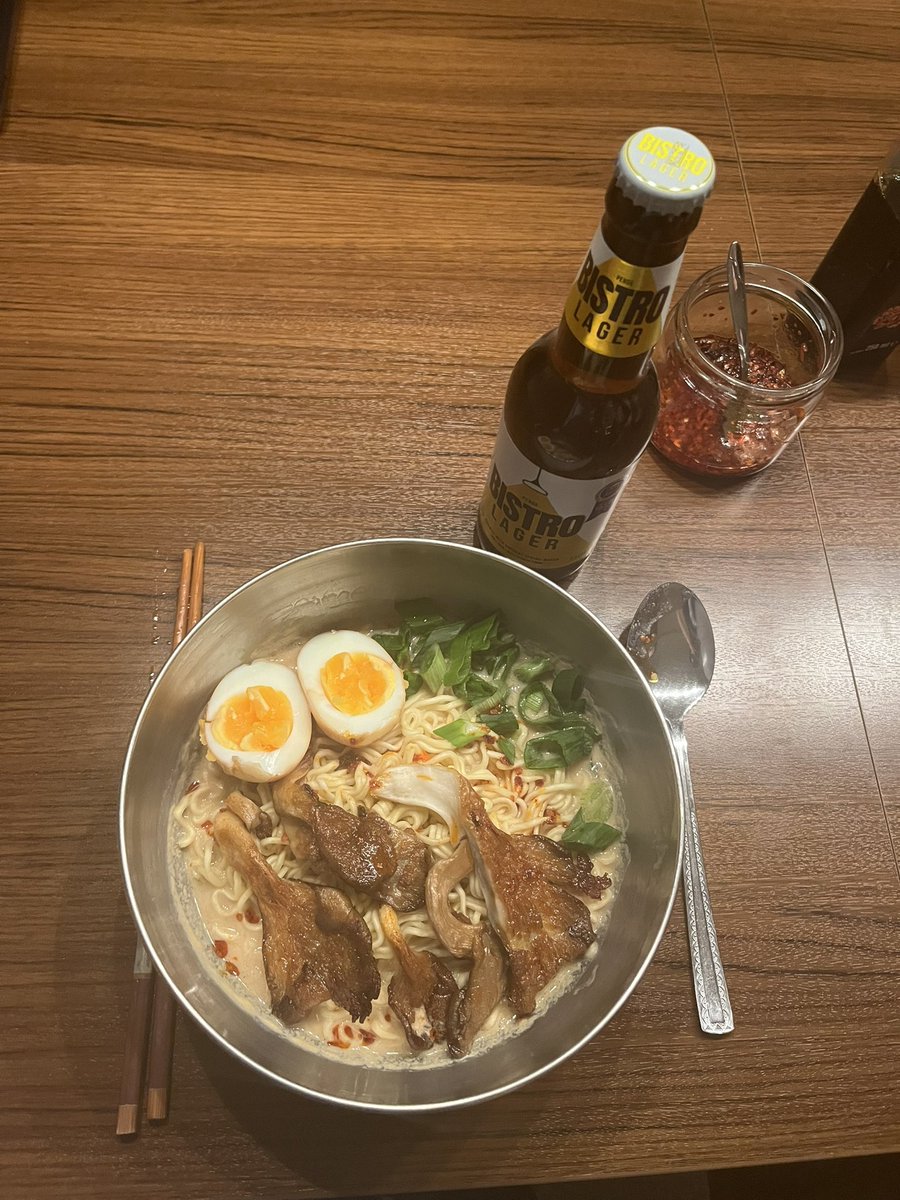 robbiethejunimo's tweet photo. I don’t know how to get through these difficult days and times but it was our very very first time making Ramen and was really delicious. -Proud Moment!-😌 https://t.co/cFsg4dqO9v
