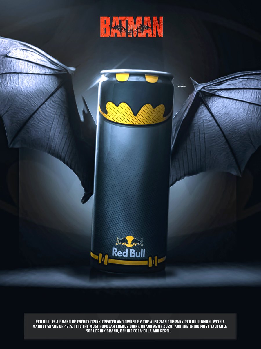 _max_gfx_'s tweet image. ~ Project 2 ( Batman X Red bull Product Manipulation )

Edited on mobile  

Drink : @redbullindia

Tags :

#redbull #energydrink #energydrinks 
 #drink #content #7up
#marketing #fanta #marketingtips #posterdesign
#graphic
#graphicdesign #graphicdesigner 
#photography #photoshop