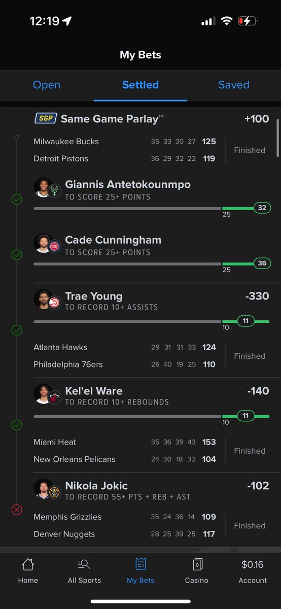 Pdk2K's tweet photo. @brad54567291008 @FanDuel Thanks for the heads up bro, still graded as a loss gonna reach out to support https://t.co/f00mKa3nEH