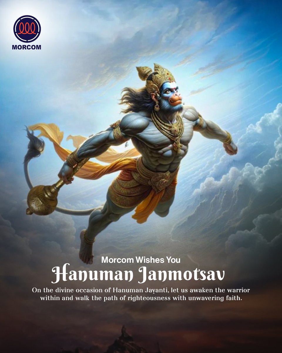 morcominduction's tweet photo. 🙏🚩 Morcom Wishes You a Powerful Hanuman Jayanti! 🚩🙏

This Hanuman Jayanti, may Bajrang Bali bless you with strength, resilience, and boundless energy.

Jai Shri Ram! Jai Bajrang Bali!

#Hanumanjanmotsav #hanuman #hanumanji #jaihanuman #hanumanjayanti #lordhanuman #jayhanuman https://t.co/6znpzIoYtS