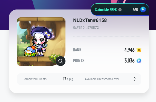 Gmaple

Check your $NXPC claimable MSU and drop here 👇

#NXPC #MapleStoryUniverse #MSU